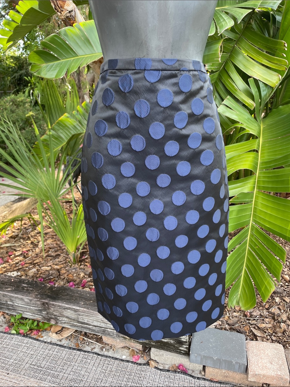 polkadot, brocade, satin pencil skirt